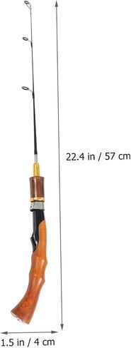 POPETPOP Fishing Rods Ice Fishing Gear Portable Pole Lightweight Fpr Material Comfort Grip in Saudi Arabia