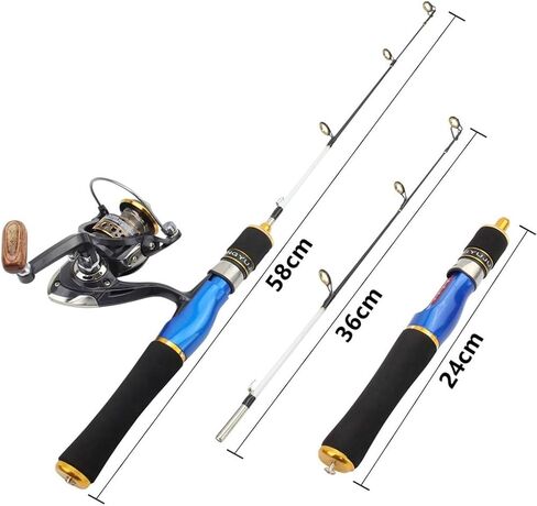 58cm Ice Fishing Rod Winter Spinning Wheel Gear Combination Boat (D 58cm) in Saudi Arabia