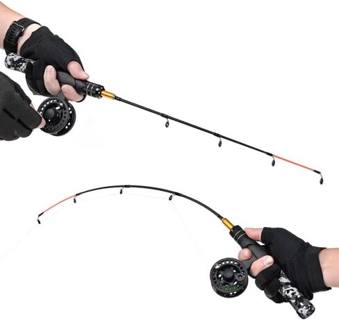Mini Ice Fishing Rod 57 Cm Portable Carbon Fiber Winter Hard and Soft Tackle (D 57cm) in Saudi Arabia