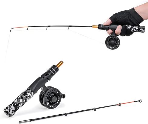 Mini Ice Fishing Rod 57 Cm Portable Carbon Fiber Winter Hard and Soft Tackle (D 57cm) in Saudi Arabia