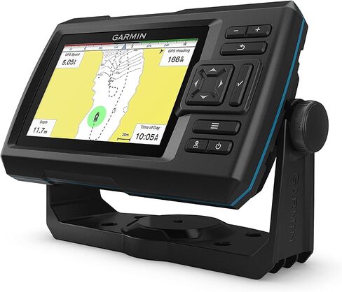 Garmin Striker Vivid 5cv، جهاز تحديد الأسماك الملون سهل الاستخدام مقاس 5 بوصات ومحول طاقة السونار، لوحات ألوان السونار للمسح الضوئي الزاهي (010-02551-00) (متجدد) in Saudi Arabia