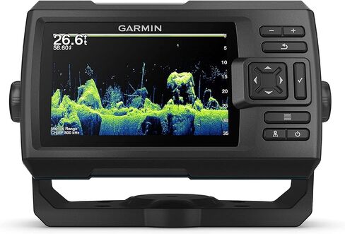 Garmin Striker Vivid 5cv، جهاز تحديد الأسماك الملون سهل الاستخدام مقاس 5 بوصات ومحول طاقة السونار، لوحات ألوان السونار للمسح الضوئي الزاهي (010-02551-00) (متجدد) in Saudi Arabia
