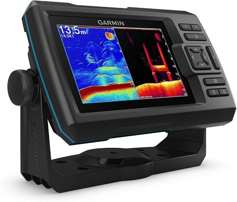 Garmin Striker Vivid 5cv، جهاز تحديد الأسماك الملون سهل الاستخدام مقاس 5 بوصات ومحول طاقة السونار، لوحات ألوان السونار للمسح الضوئي الزاهي (010-02551-00) (متجدد) in Saudi Arabia