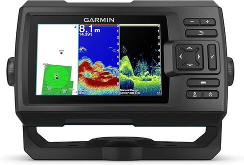 Garmin Striker Vivid 5cv، جهاز تحديد الأسماك الملون سهل الاستخدام مقاس 5 بوصات ومحول طاقة السونار، لوحات ألوان السونار للمسح الضوئي الزاهي (010-02551-00) (متجدد) in Saudi Arabia