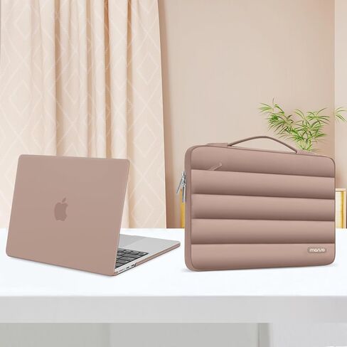 حافظة MOSISO متوافقة مع جهاز MacBook Air 13 بوصة 2025 2024 2023 2022 M4 A3240 M3 A3113 M2 A2681، حافظة صلبة وحقيبة منتفخة وغطاء لوحة مفاتيح وغطاء كاميرا ويب وفيلم شاشة لجهاز MacBook Air 13.6 بوصة، رملي in Kuwait
