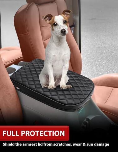 Center Console Armrest Cover for 2001 2002 2003 F150 Crew Cab King Ranch, Lariat, XLT, Bucket Seat Only, Vinyl Leather, Arm Rest Lid Cushion Pad Protector, Anti-scratch, Black in Saudi Arabia
