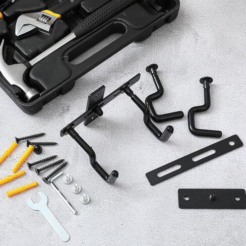 2 Pack Handgun Hanger Wall Mount Dual Pistol J-Hooks Gun Display System for Handgun Revolver Heavy Duty Steel Modular Gun Rack Storage Modern Black Pistol Holder in Saudi Arabia