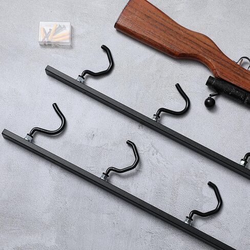 Zonon 2 Pcs Gun Racks for Wall Holds up 5 Guns Adjustable Steel Gun Rack Wall Mount Rifle Shelf Display Stand for Indoor Securely Hold, Fishing Rod Pole Rack in Saudi Arabia
