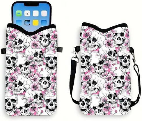 Cartoon Cat Purse Crossbody Bags, Gothic Skull Cell Phone Purse With Strap, Birthday Gifts for Women Dog Cat Butterfly Lover in Saudi Arabia
