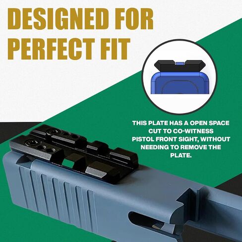 Picatinny Rail Optic Mount Plate for Glock 17 19 22 23 26 43, Canik TP9SF, Taurus GX4, TX22 GEN2 -Work with Trijicon RMR, Doctor, Vortex, Burris+Built in Screw Hole for Holosun 407K/507K, Shield RMSc in Saudi Arabia