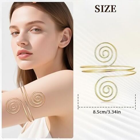 7 Pcs Gold Arm Cuff Jewelry for Women, Adjustable Upper Arm Cuff Bracelet Bangle, Plus Size Arm Cuff Jewelry, Boho Goddess Armlet, Upper Arm Band for Wedding Party in Saudi Arabia