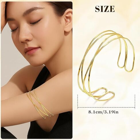 7 Pcs Gold Arm Cuff Jewelry for Women, Adjustable Upper Arm Cuff Bracelet Bangle, Plus Size Arm Cuff Jewelry, Boho Goddess Armlet, Upper Arm Band for Wedding Party in Saudi Arabia