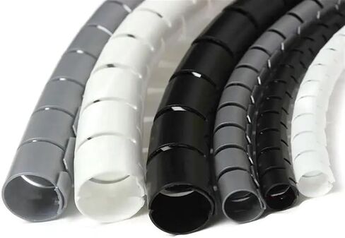 Spiral Cable Wrap, Spiral Cable Sleeve 1.5m Multicolor 10-30mm ID(White,15mm Inside Diameter) in Saudi Arabia