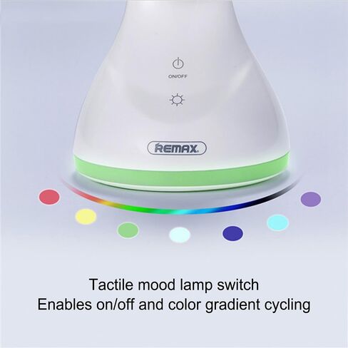 IHAO 7-Color Gradient Ambient Desk Lamp with LED Display Eye-Caring LED Table Lamp with Calendar, Temperature Display, Multi-Angle Adjustable Modern Office Lamp for Home & Office T19A White in Kuwait