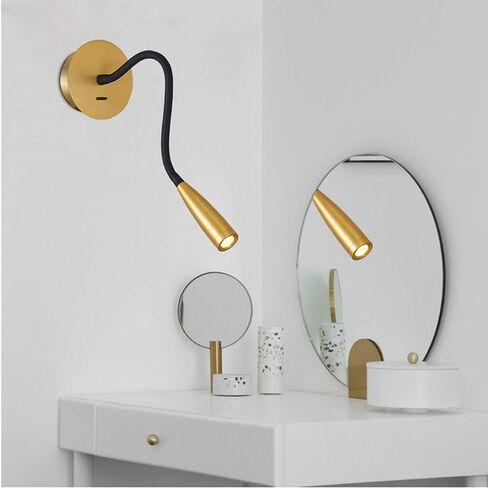 Modern Bedside Reading Light with USB Charger, Adjustable LED Wall Lamp, Rotatable Design, Silicone Hose, Perfect for Bedroom, Living Room, White Night Light in Saudi Arabia