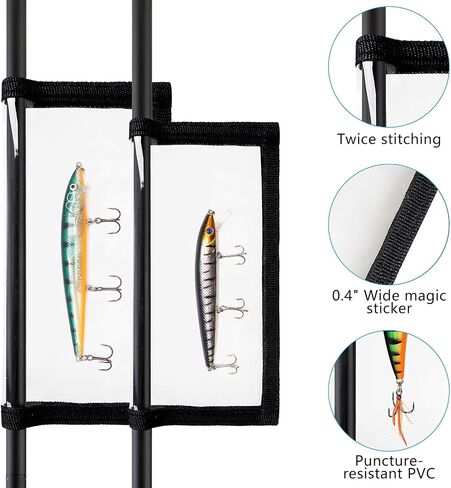 8 Pack Fishing Lure Wraps,Resistant Clear PVC Lure Covers Water-Resistant Tackle Storage for Rod Fabric Hook Protectors in Saudi Arabia