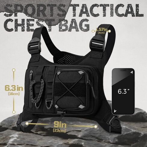 Outdoor EDC Chest Bag,Tactical Chest Bag for Men,Chest Vest with Holster,Men Chest Pack for Running,Cycling in Saudi Arabia