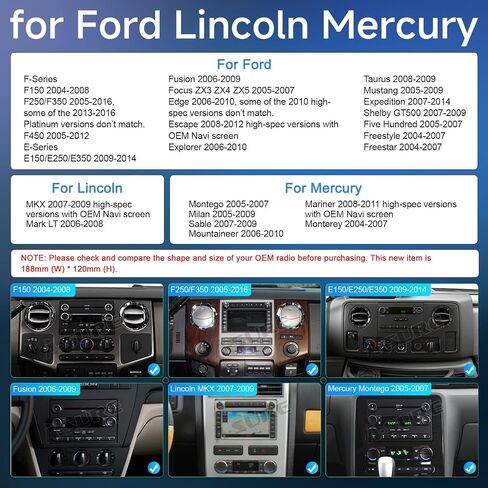 ASURE Android 14 Car Stereo for Ford F150 2004–2008-7 بوصة HD تعمل باللمس، 2+64 جيجا، CarPlay اللاسلكي وAndroid Auto، Wi-Fi، نظام تحديد المواقع العالمي (GPS)، DSP، بلوتوث - F250/F350 2005-2016 وحدة رأس التوصيل والتشغيل in Saudi Arabia