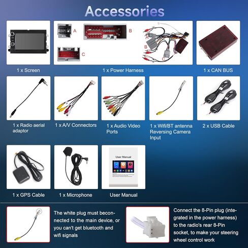 ASURE Android 14 Car Stereo for Ford F150 2004–2008-7 بوصة HD تعمل باللمس، 2+64 جيجا، CarPlay اللاسلكي وAndroid Auto، Wi-Fi، نظام تحديد المواقع العالمي (GPS)، DSP، بلوتوث - F250/F350 2005-2016 وحدة رأس التوصيل والتشغيل in Saudi Arabia