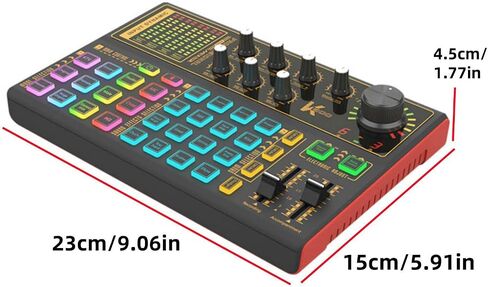 Audio Mixer, Podcast Recording Equipment Mixer Voice Live Sound Card Accessory in Saudi Arabia