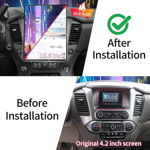 15.6 Inch Android 13 Car Radio Head Unit for Chevrolet Suburban Tahoe GMC Yukon 2014-2020 Multimedia Player GPS Navigation Stereo Upgrade 2K Touch Screen Carplay Android Auto (for OEM 8-inch Screen) in Saudi Arabia