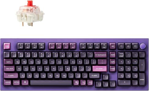 لوحة مفاتيح ميكانيكية Keychron Q5 Pro لاسلكية QMK/VIA، تصميم كامل قابل للتخصيص بنسبة 96% مع مقبض قابل للبرمجة، مفتاح K Pro Banana قابل للتبديل السريع متوافق مع نظام التشغيل Mac Windows Linux - أرجواني in Saudi Arabia