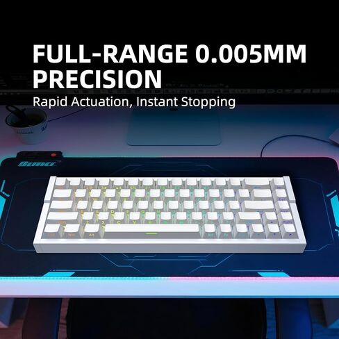MG68ACE 68 مفتاح لوحة مفاتيح مغناطيسية سلكية، هيكل من سبائك الألومنيوم، زمن وصول منخفض 8K، ARGB قابل للتبديل السريع، برنامج تشغيل الويب، لوحة مفاتيح ألعاب قابلة للتخصيص (أبيض) in Kuwait