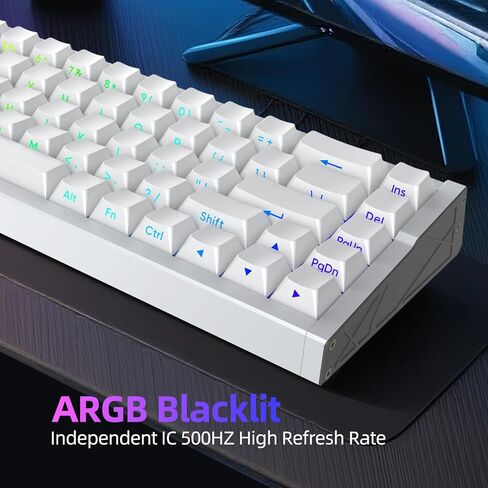 MG68ACE 68 مفتاح لوحة مفاتيح مغناطيسية سلكية، هيكل من سبائك الألومنيوم، زمن وصول منخفض 8K، ARGB قابل للتبديل السريع، برنامج تشغيل الويب، لوحة مفاتيح ألعاب قابلة للتخصيص (أبيض) in Kuwait