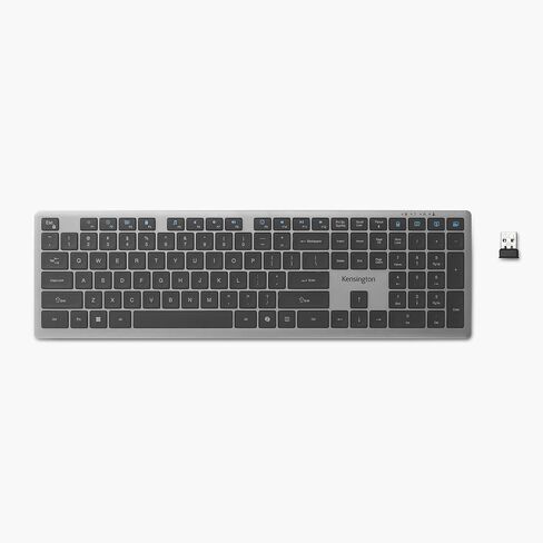 لوحة مفاتيح سلكية Kensington KB515 USB-C، تصميم كامل الحجم، مفاتيح مقصية هادئة، قابلة للبرمجة، مفتاح مساعد مساعد، محول USB-A متضمن، متوافق مع Windows، أسود (K75410NA) in Saudi Arabia