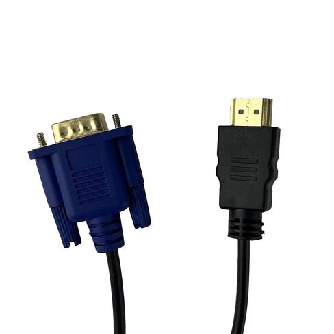 كابل HDMI إلى VGA، نقل فيديو عالي الدقة 1080 بكسل من منفذ HDMI إلى منفذ VGA، منفذ كمبيوتر أحادي الاتجاه/كمبيوتر محمول/كمبيوتر شخصي إلى جهاز العرض/الشاشة/محول محول HDTV، (6 أقدام/1.8 متر) in Kuwait