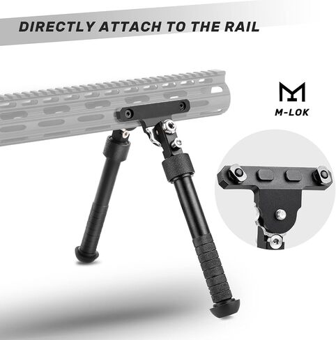 Bipod for M-Rail, Adjustable 6.5-9 Inches Side Rail Direct Attach Bipod for Shooting and Hunting in Saudi Arabia