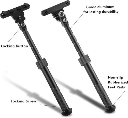 Bipod for M-Rail, Adjustable 6.5-9 Inches Side Rail Direct Attach Bipod for Shooting and Hunting in Saudi Arabia