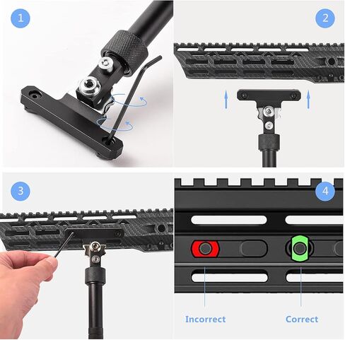 Bipod for M-Rail, Adjustable 6.5-9 Inches Side Rail Direct Attach Bipod for Shooting and Hunting in Saudi Arabia