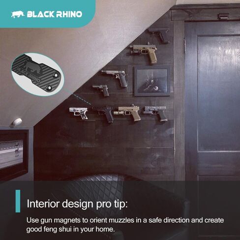 Gun Magnet for Vehicle - Magnetic Quick to use Holder for Rifle, Handgun, Shotgun, Pistol up to 49lbs - Tactical Car Holster & Mount for Home, Desk, Truck Accessories for Men in Saudi Arabia
