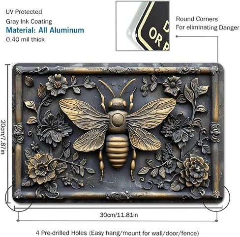 Owls Tree Branch Rustic Aluminum Wall Art & Metal Tin Sign - 8x12in Vintage Indoor Outdoor Decor for Home, Office, Cafe, Yard & Garden in Saudi Arabia