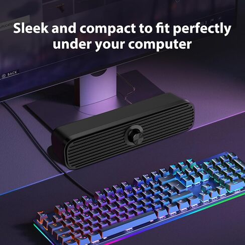 Bluetooth Computer Speakers, USB Powered PC Speakers, Small Speakers Wired with Volume Control for Cellphone Pad MP3, Stereo Sound with 3.5mm Audio Plug for Windows Mac Linux PCs in Saudi Arabia