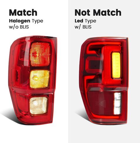 Led Tail lights Compatible with 2019 2020 2021 2022 2023 Ford Ranger XLT Lariat w/Blind Spot Rear Brake Turn Signal Lamp Assembly Replace OEM KB3Z13405G (Left Driver Side) in Saudi Arabia