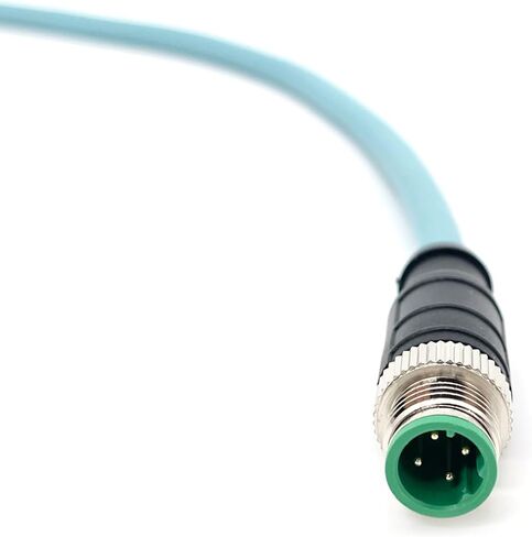 3.28Ft M12 4Pin Male D Code إلى RJ45 Male Cat5e Ethernet Cable، PVC عالي المرونة محمي زوج ملتوي مجموعة الكابلات الصناعية، 4A، 250V، AWG24، للكاميرا الصناعية وأنظمة التشغيل الآلي (1M) in Kuwait