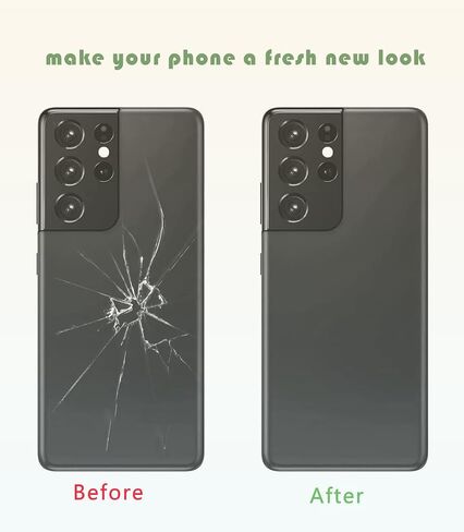 بديل الزجاج الخلفي الخلفي لهاتف Samsung Galaxy S23 Ultra مع عدسة زجاجية للكاميرا + لاصق + مجموعة أدوات إصلاح (أسود) in Kuwait