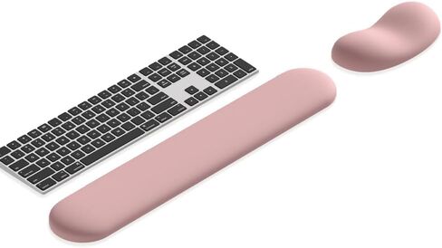 Ergonomic Wrist Rest Set for Keyboard and Mouse | Cooling Gel & Slow-Rebound Memory Foam Palm Support Pad | Luxe Leather, Minimalist, Non-Slip PU Base for Office, Laptop & Gaming (03White) in Saudi Arabia