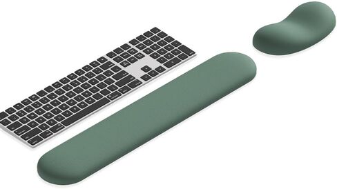 Ergonomic Wrist Rest Set for Keyboard and Mouse | Cooling Gel & Slow-Rebound Memory Foam Palm Support Pad | Luxe Leather, Minimalist, Non-Slip PU Base for Office, Laptop & Gaming (03White) in Saudi Arabia