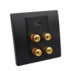 لوحة حائط لمكبرات صوت هاي فاي مكونة من 4 قطع مع مقابس HDMI 2.0 وموصلات صوت بأربعة منافذ ولوحة سوداء in Kuwait