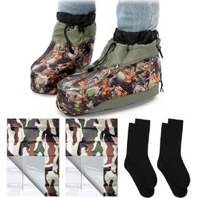 5 Pcs Outdoor Tactical Anti-Freeze Set 1 Insulated Boots Covers 2 Socks 2 Thermal Survival Blanket for Hunting, Ice Fishing or in Cold Weather Waterproof Hunting in Kuwait