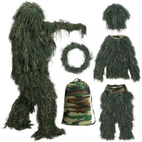 Tough Outfitters Ghillie Suit Men - Leafy Camo Outfit - Leafy Suit for Turkey Hunting - Camo Clothes - Effective Leaf Camouflage for Hunting - Bush Costume - Adult Camouflage Set in Kuwait