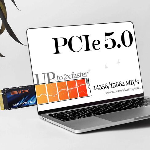 ستة NVME M.2 SSD 1 تيرابايت - PCIe gen 5.0x4 X15000 SSD M.2 2280، Seq. سرعة تصل إلى 14,300 ميجابايت/ثانية، ألعاب كمبيوتر AI بواسطة محرك الأقراص الصلبة الداخلي ذو الحالة الصلبة لأجهزة الكمبيوتر المحمول/الكمبيوتر المكتبي Nvme m2 PCIe 5 1 تيرابايت مع مبدد حر in Saudi Arabia