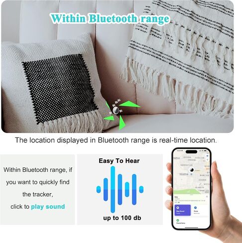 Air Tracker Tags - 2 Pack, Bluetooth Tracker for iPhone ipad Find My(iOS Only),Key Item Finder Locator with Sound, Smart Luggage Tag for Suitcases Keys/Bags/Pets/Wallet/Backpack,Battery Replaceable in Saudi Arabia