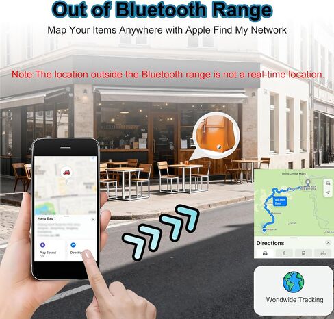Air Tracker Tags - 2 Pack, Bluetooth Tracker for iPhone ipad Find My(iOS Only),Key Item Finder Locator with Sound, Smart Luggage Tag for Suitcases Keys/Bags/Pets/Wallet/Backpack,Battery Replaceable in Saudi Arabia