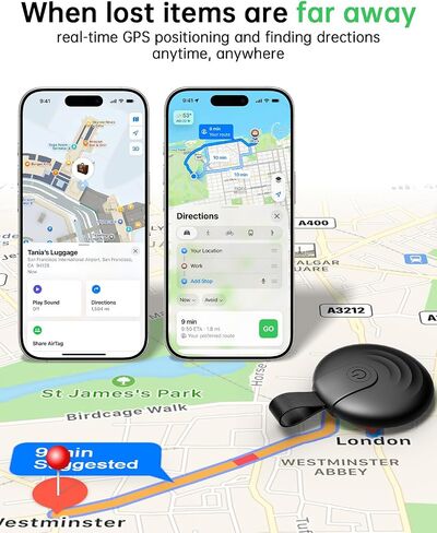 Air Tracker Tags (iOS Only) 1 Pack: Bluetooth Item Finder with Apple Find My APP, Item Locator for Keys Finder, Bags Wallets Anti-Loss, IP68 Waterproof Smart Tag (F20-White) in Saudi Arabia