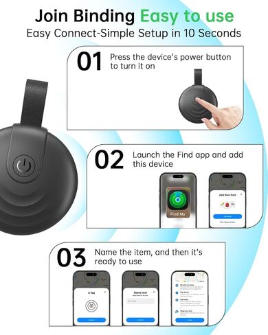 Air Tracker Tags (iOS Only) 1 Pack: Bluetooth Item Finder with Apple Find My APP, Item Locator for Keys Finder, Bags Wallets Anti-Loss, IP68 Waterproof Smart Tag (F20-White) in Saudi Arabia
