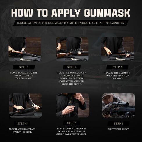 جورب بندقية GunMask - كم بندقية مقاوم للماء من النيوبرين مع غطاء نطاق - كم بندقية خفيف الوزن للصيد - جورب بندقية يحافظ على البندقية محمية من الرطوبة والغبار والصدأ والخدوش - صنع في الولايات المتحدة الأمريكية in Kuwait